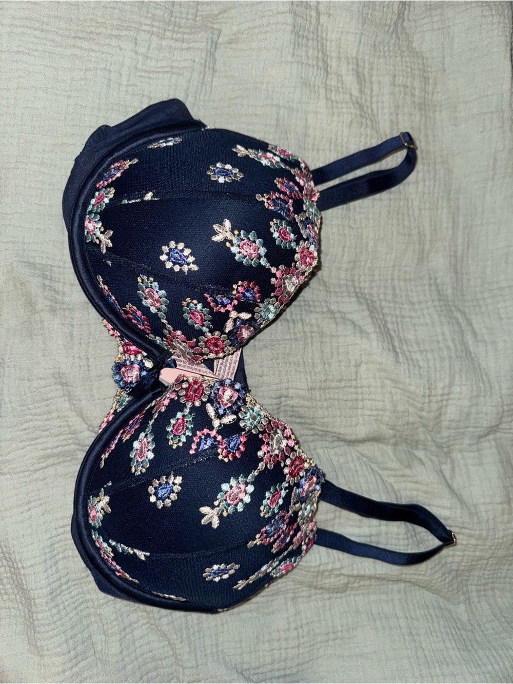 Victoria's Secret Navy Floral Embroidered Underwire Bra